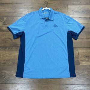 Nike Golf Polo Shirt Mens XL Victory Tour Performance Dri-Fit Blue Colorblock‎